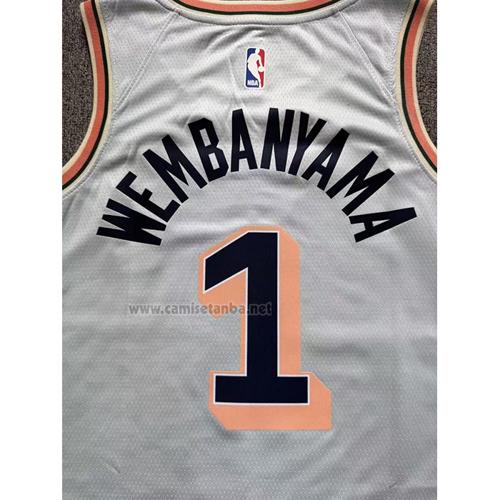 Camiseta San Antonio Spurs Victor Wembanyama #1 Ciudad 2024-25 Verde